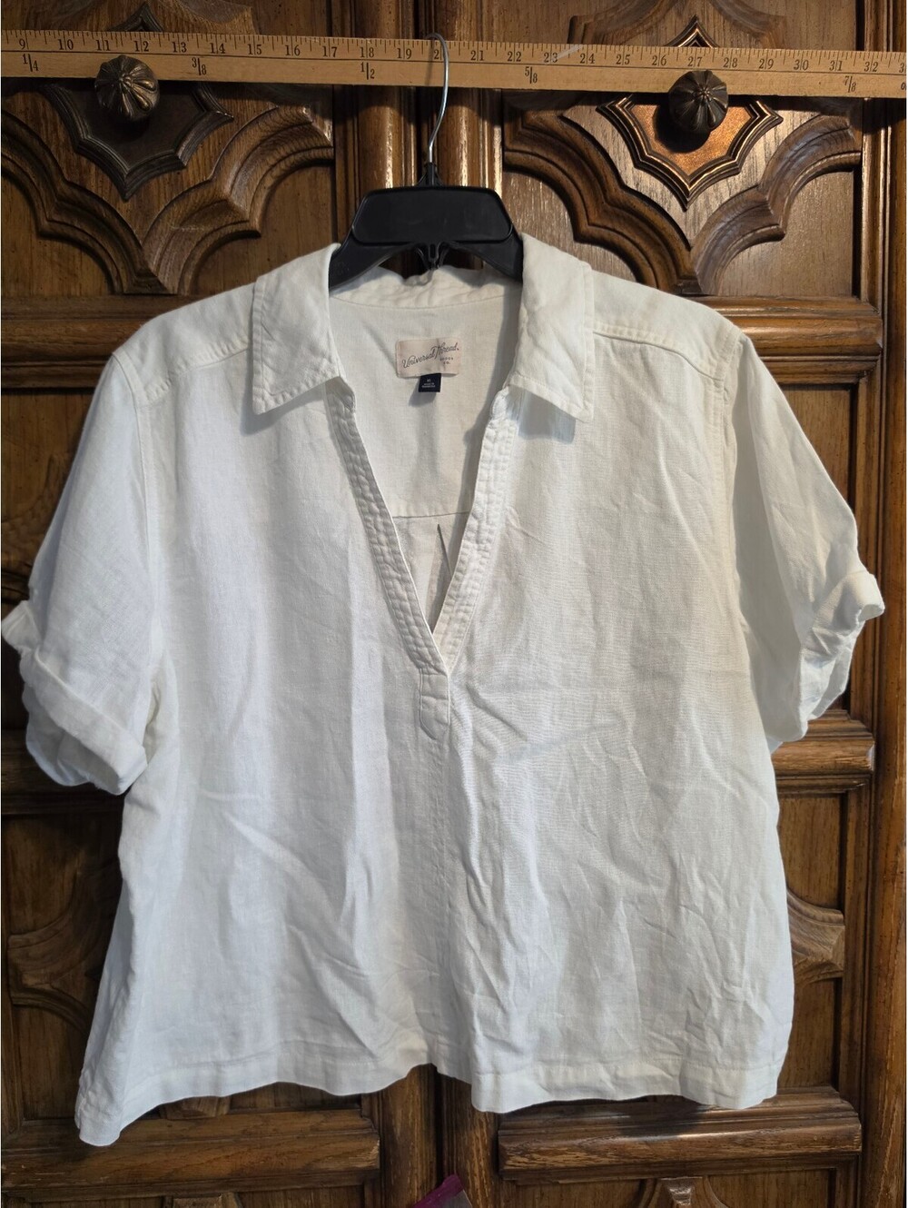 Universal Thread White Linen Popover Top - Women's XL